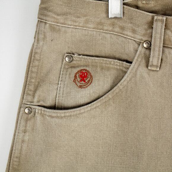Wrangler Men's 20X Jeans 5-Pocket Tan Cotton 35x34 Relaxed Straight Leg New Flaw - Picture 4 of 11